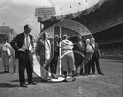 Frank Home Run Baker at Old Timers Day at Yankee Stadium56N0329